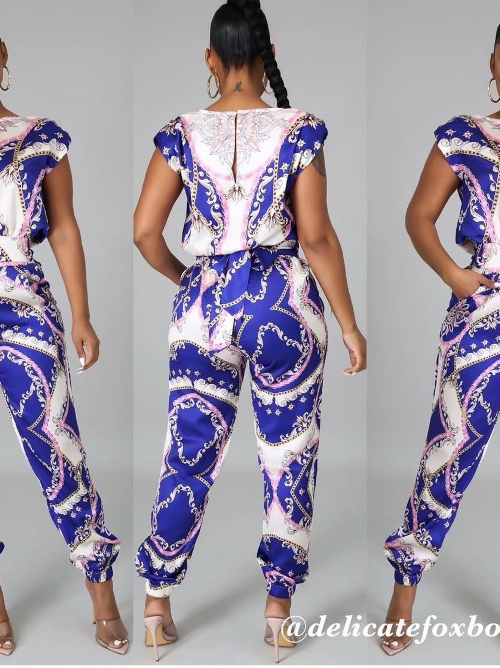 Chain-Print Blue & Pink 2 piece set